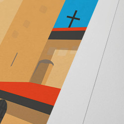 Affiche d'art signée à la main par Eric Garence "La Colle-sur-Loup"