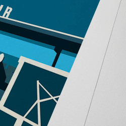 Affiche d'art signée à la main par Eric Garence "Cagnes-sur-Mer, L'hippodrome"