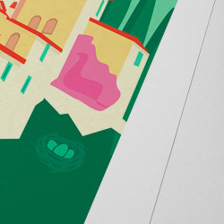 Affiche d'art signée à la main par Eric Garence "Peillon"