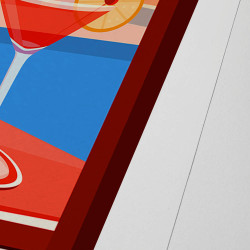 Affiche d'art signée à la main par Eric Garence "Cocktail at Senequier"