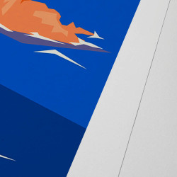 Affiche d'art signée à la main par Eric Garence "Saint-Raphaël, l'île d’Or"