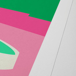 Affiche d'art signée à la main par Eric Garence "Monaco, Rose garden"