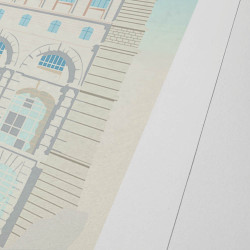 Affiche d'art signée à la main par Eric Garence "Monaco, Le musée océanographique"
