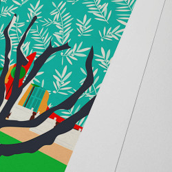 Hand signed art poster "Nice, Les Jardins de Cimiez" by Eric Garence