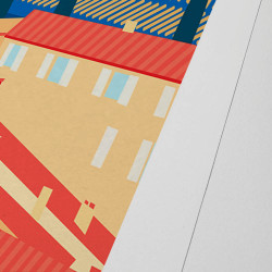 Affiche d'art signée à la main par Eric Garence "Ramatuelle"