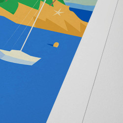 Affiche d'art signée à la main par Eric Garence "Où est cachée Marianne au Fort de Brégançon ?"