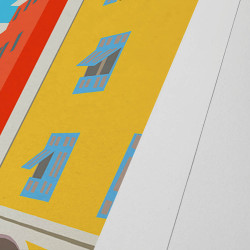Affiche d'art signée à la main par Eric Garence "Nice, la place St François"