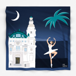 Carré de Soie par Eric Garence "L'Opera de Monaco" Collection Côte d'Azur