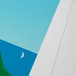 Affiche d'art signée à la main par Eric Garence "Isola 2000 en été"