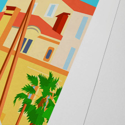 Affiche d'art signée à la main par Eric Garence "Le Port de Sanary-sur-Mer"