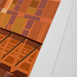 Affiche d'art signée à la main par Eric Garence "Paris, Le Métro aérien et les quais de Seine"