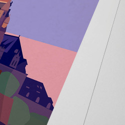 Affiche d'art signée à la main par Eric Garence "Paris, Montmartre et ses chats"