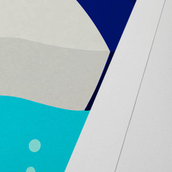 Affiche d'art signée à la main par Eric Garence "Cagnes-sur-Mer, La plage"
