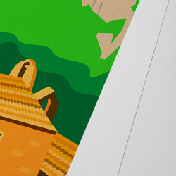 Affiche d'art signée à la main par Eric Garence "Les Baux-de-Provence, Le village"