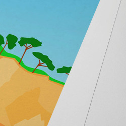 Affiche d'art signée à la main par Eric Garence "La Garde, Anse Magaud"