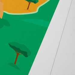 Affiche d'art signée à la main par Eric Garence "La Garde - Le plan de la ville"