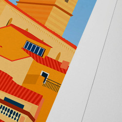 Affiche d'art signée à la main par Eric Garence "Grasse, Une Vie"