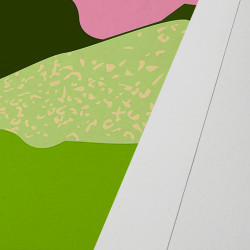 Affiche d'art signée à la main par Eric Garence "Aiguines, Pédalo dans les Gorges du Verdon"