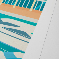 Affiche d'art signée à la main par Eric Garence "Port Fréjus"