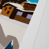Affiche d'art signée à la main par Eric Garence "Avoriaz 1800"