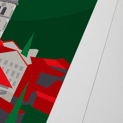 Affiche d'art signée à la main par Eric Garence "La Clusaz en été"