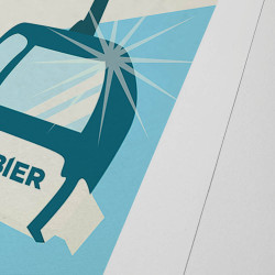 Affiche d'art signée à la main par Eric Garence "Verbier"