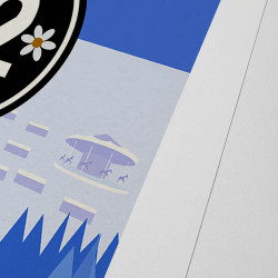 Affiche d'art signée à la main par Eric Garence "Les Gets, Black Magic Track"