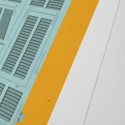 Affiche d'art signée à la main par Eric Garence "Cagnes-sur-Mer, La maison à frise"