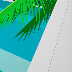 Affiche d'art signée à la main par Eric Garence "Ile Maurice, Trou d'eau douce"