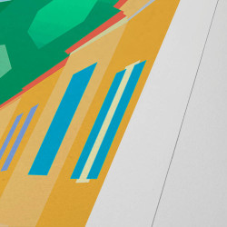 Affiche d'art signée à la main par Eric Garence "Moustiers-Saint-Marie"
