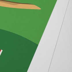 Affiche d'art signée à la main par Eric Garence "Le Touquet-Paris-Plage, Le golf"