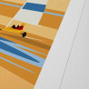 Affiche d'art signée à la main par Eric Garence "Le Touquet-Paris-Plage, Les chars à voile"