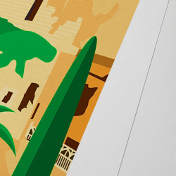 Affiche d'art signée à la main par Eric Garence "Villecroze-les-Grottes"