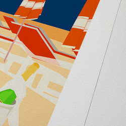 Affiche d'art signée à la main par Eric Garence "Do you, Do you Tahiti Beach ?"