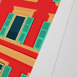 Affiche d'art signée à la main par Eric Garence "Nice, La place Masséna"