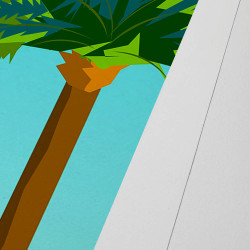 Affiche d'art signée à la main par Eric Garence "Nice, Les Ponchettes"