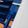 Affiche d'art signée à la main par Eric Garence "Nice, Nos 2 Chaises bleues, Sunset"