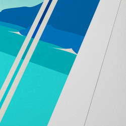 Affiche d'art signée à la main par Eric Garence "Villa E-1027, Invitation au voyage"