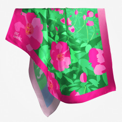 Silk Square by Eric Garence "Côte d'Azur - Centifolia Rose in Grasse"