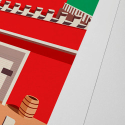 Affiche d'art signée à la main par Eric Garence "Nice, le château de crémat"