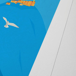 Affiche d'art signée à la main par Eric Garence "Menton, Riviera et Merveilles"