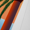 Affiche d'art signée à la main par Eric Garence "Le Cannet, Sunset sur la place Bellevue"