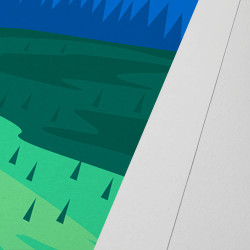 Affiche d'art signée à la main par Eric Garence "Les Rousses, Haut-Jura"
