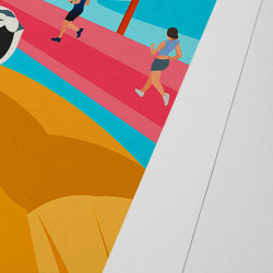 Affiche d'art signée à la main par Eric Garence "Iron Man de Nice 2023"