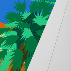 Affiche d'art signée à la main par Eric Garence "Antibes, La commune libre du safranier"