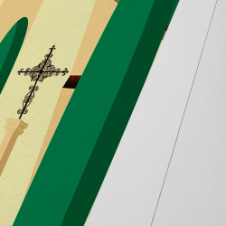 Affiche d'art signée à la main par Eric Garence "Roquefort-les-Pins"