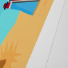 Affiche d'art signée à la main par Eric Garence "Le Lavandou, Plage Saint-Clair"