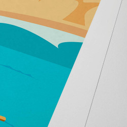Affiche d'art signée à la main par Eric Garence "Bretagne, Le Sinagot Bateau"