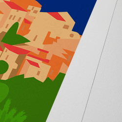 Affiche d'art signée à la main par Eric Garence "Cagnes-sur-Mer, Boules Carrées 2023"
