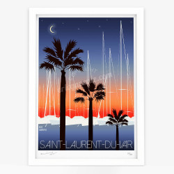 Affiche d'art signée à la main par Eric Garence "Saint Laurent du Var"